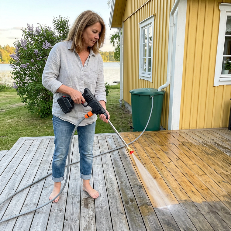Hytta og terrassen