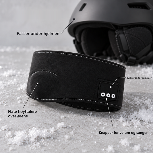 Soldahl Bluetooth-pannebånd med flate høyttalere og mikrofon til skihjelmen