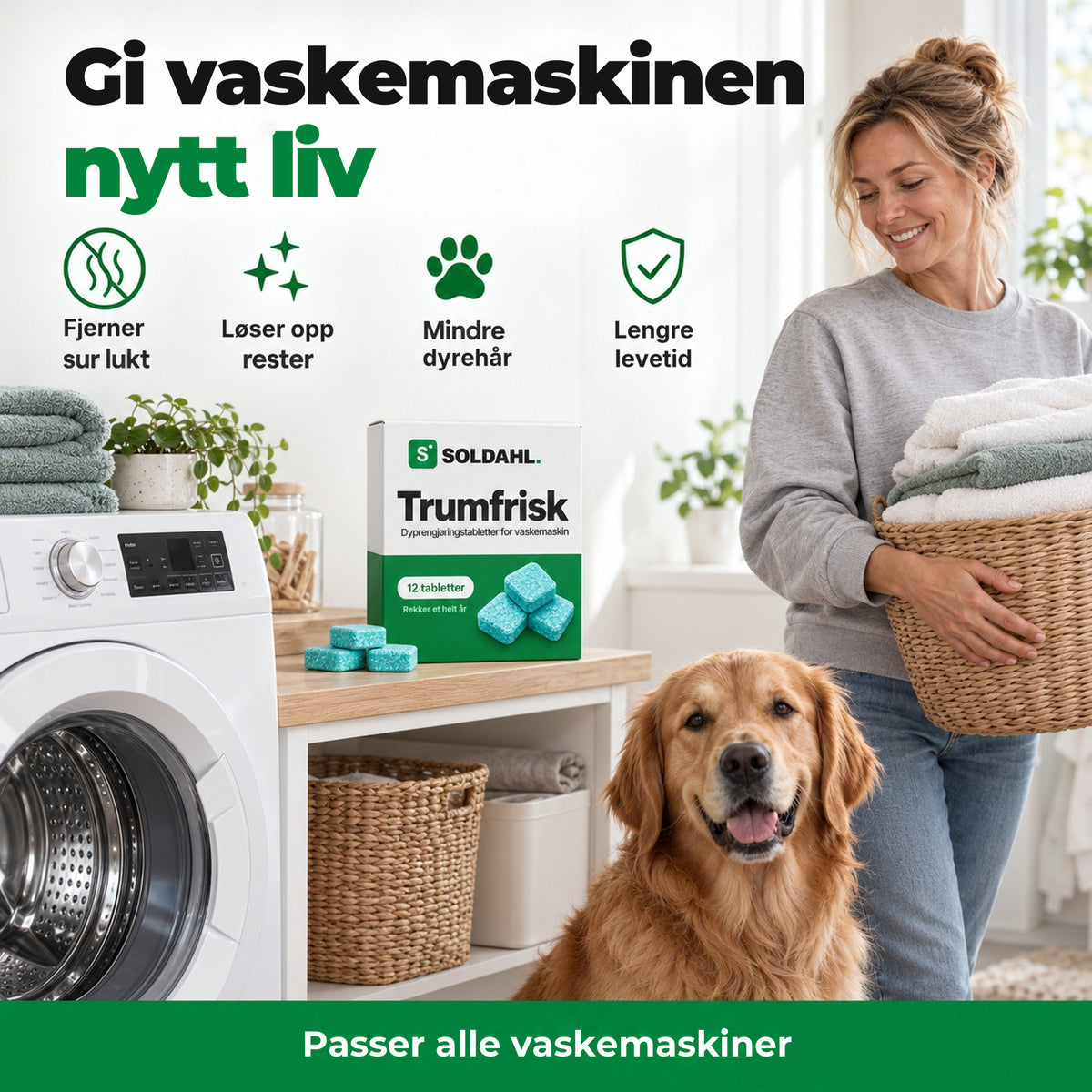 Gi vaskemaskinen din nytt liv, passer alle vaskemaskiner