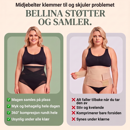 Bellina støtter og samler sammenlignet med stivt magebelte