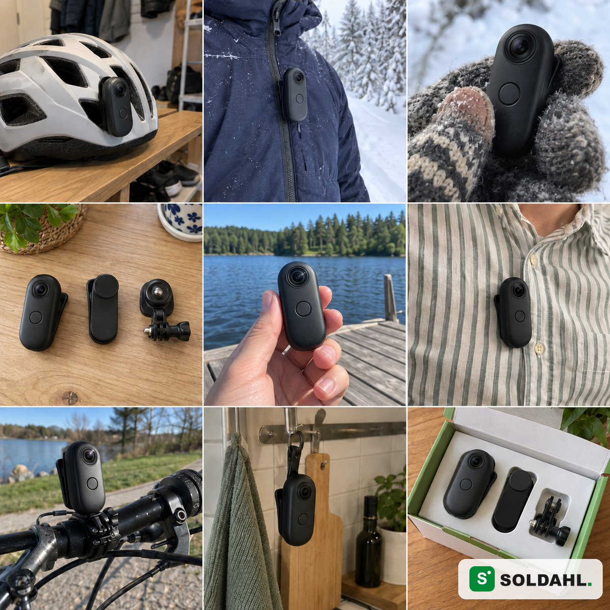 Soldahl Fånga i hverdagen, på jakken, hjelmen og sykkelen