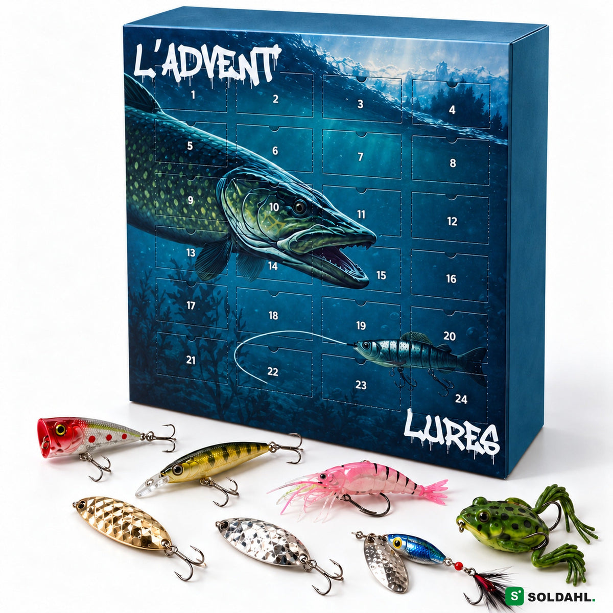 Soldahl Fiskekalender med 24 luker og sluk