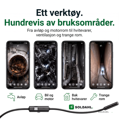 Hundrevis av bruksområder, avløp, bil og motor, bak hvitevarer