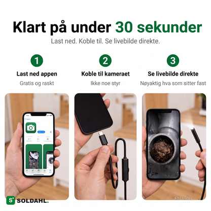 Klar på under 30 sekunder, last ned appen, koble til kameraet