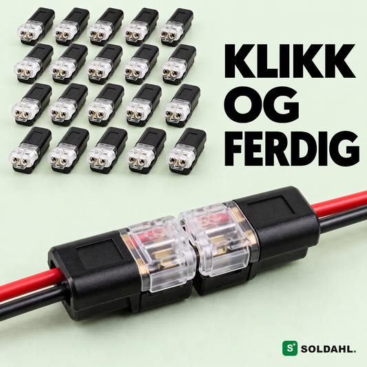 Kopplex kabelkontakter på rad, klikk og ferdig på sekunder