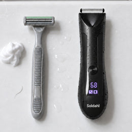 Soldahl® Vanntett kroppstrimmer 17 cm med LED-lys og keramisk blad | trimmer uten å høvle huden