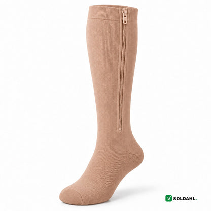 Lettdrag støttestrømpe beige