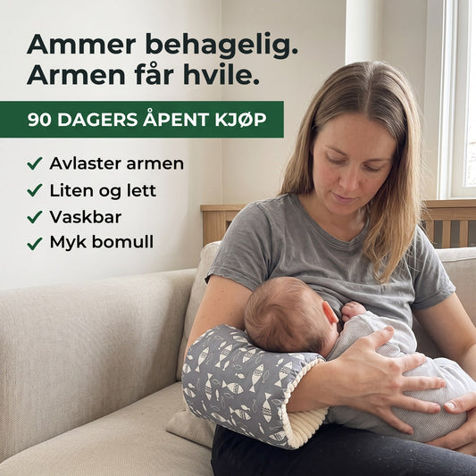 Mamma ammer med armputen over underarmen, 90 dagers åpent kjøp