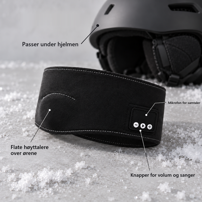 Soldahl Bluetooth-pannebånd med flate høyttalere og mikrofon til skihjelmen