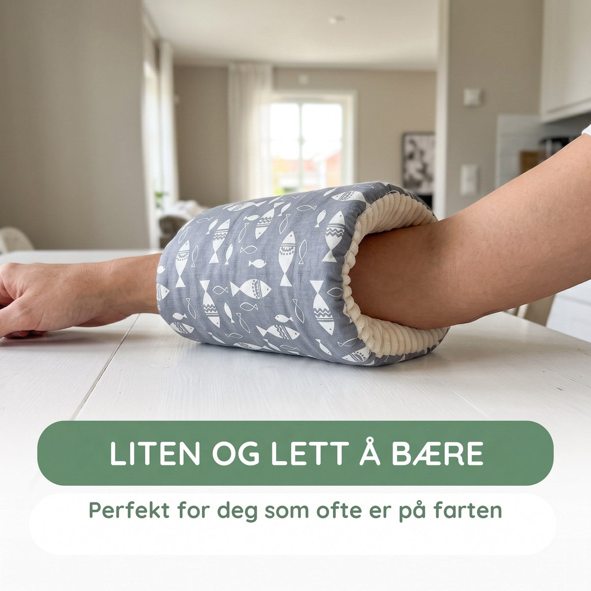 Armputen på underarmen, liten og lett å bære