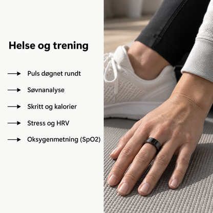 Smart ring måler puls, søvn, skritt og HRV