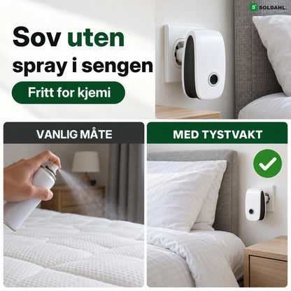 Sov uten spray i sengen, Tystvakt i stikkontakten ved siden av sengen