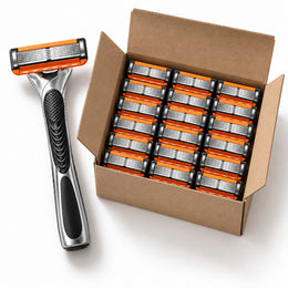 Soldahl® Rakvass | Barberhøvel med 6-blads barberhoder i storpakning