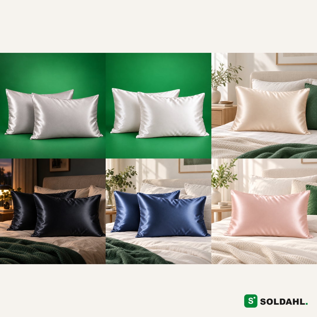 Silkesro finnes i seks farger: Pearl grey, Cloud, Champagne, Midnight, Blue Moon og Soft pink