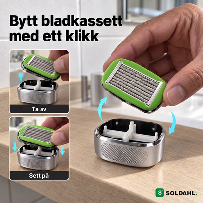 Bytt bladkassett på Blankrak med ett klikk