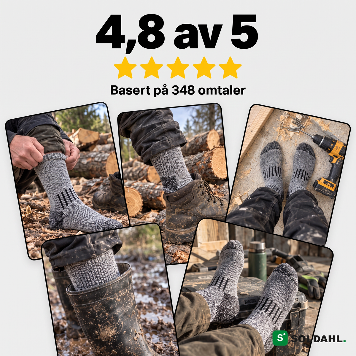 Vurdering 4,8 av 5 basert på 348 anmeldelser med bilder av sokker i arbeid