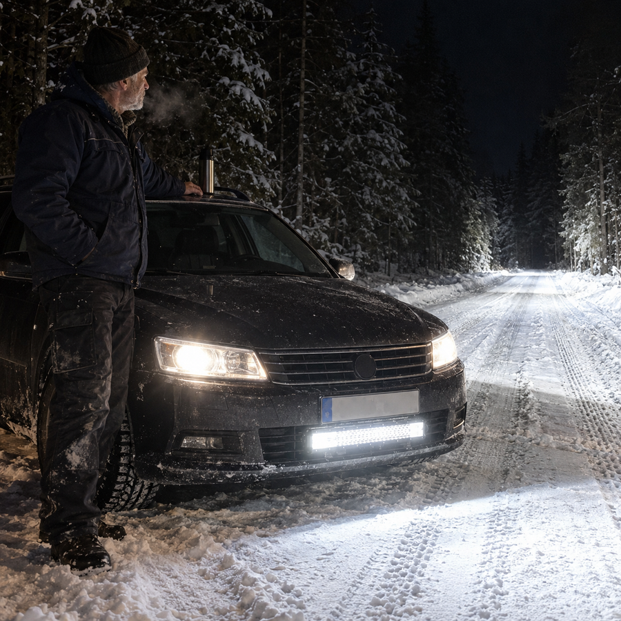 Mørk landevei og for lite lys foran bilen? Nærlyset på bilen lyser et stykke, men veikanten og det som er lenger frem, ser du sent.