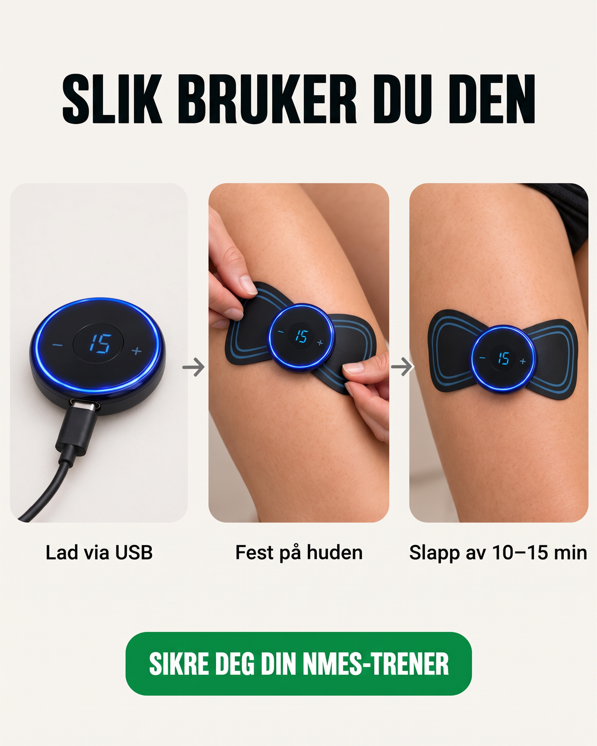Slik fungerer EMS-muskelaktivering på lårmuskelen ved kneet