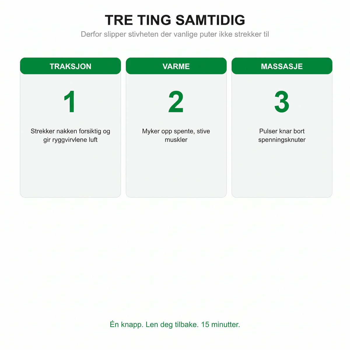 Traksjon, varme og massasje, tre i ett