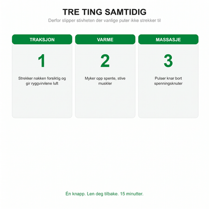 Traksjon, varme og massasje, tre i ett