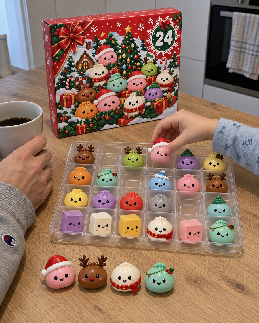 Julekalenderen barna gleder seg til hver morgen, uten godteri og uten skjermer. Barnet ditt får noe nytt å glede seg til hver dag i desember, uten mer sukker.