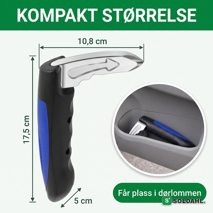 Kompakt størrelse, får plass i dørlommen