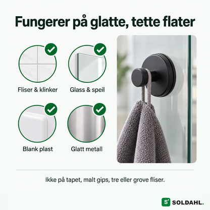 Kvarsitt fungerer på glatte, tette flater som fliser, glass og speil