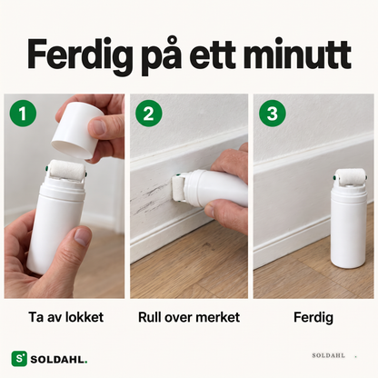 Ferdig på ett minutt, ta av lokket, rull over merket, ferdig