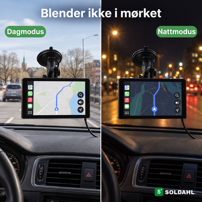 Veiro i dagmodus og nattmodus, skjermen blender ikke i mørket