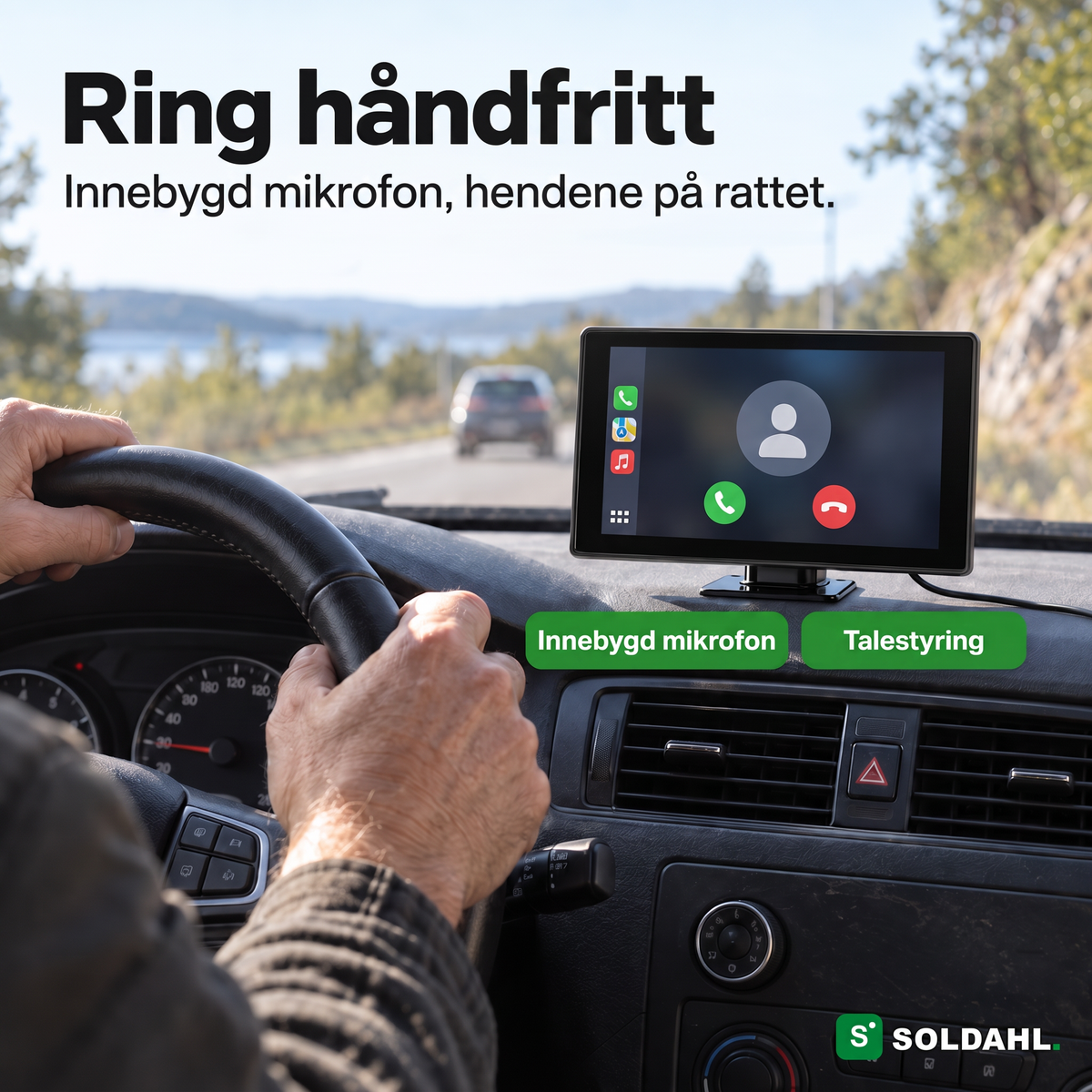 Ring håndfritt via Veiro med innebygd mikrofon og stemmestyring