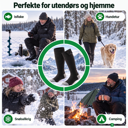 Varmesokker på isfiske, hundetur, snøballkrig og camping