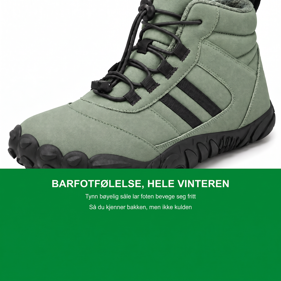 Vanlige vintersko klemmer sammen foten. Denne lar den puste.