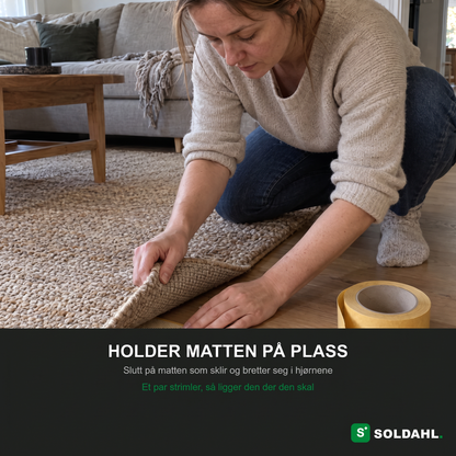 Holder teppet på plass
