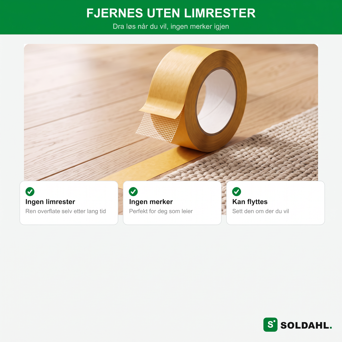 Fjernes uten limrester