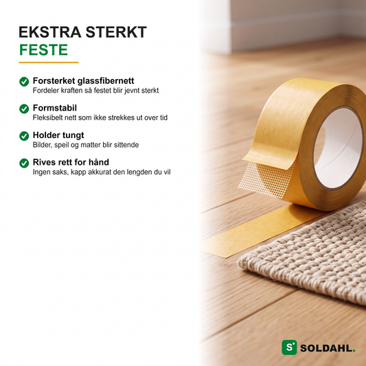 Ekstra sterkt feste med glassfibernett