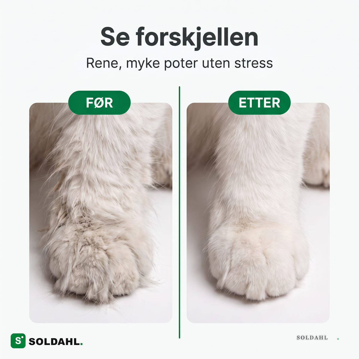 Før og etter trimming