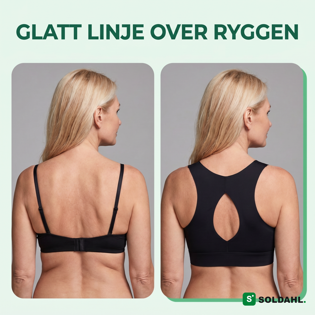 Glatt linje over ryggen
