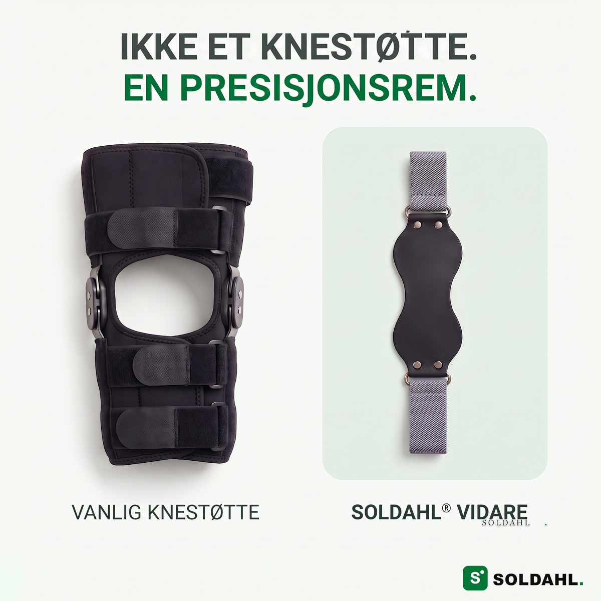 Vidare sammenlignet med en vanlig knestøtte